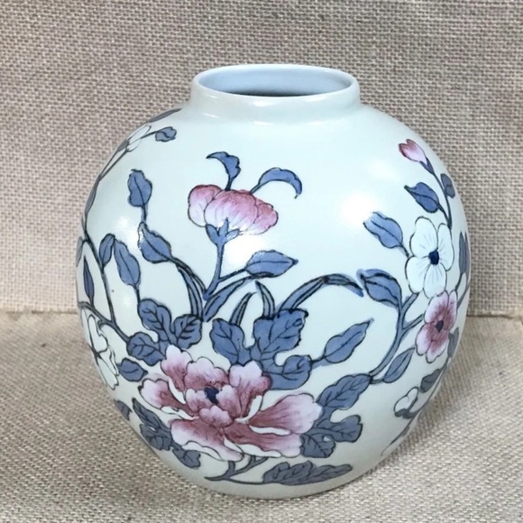 Vintage Bulbous Floral Vase Botanical Grandma Granny Cottage Core Boho - Picture 3 of 6